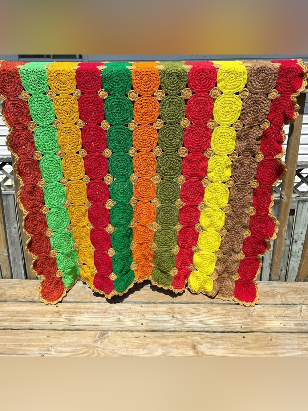 Vintage Handmade Crochet Blanket